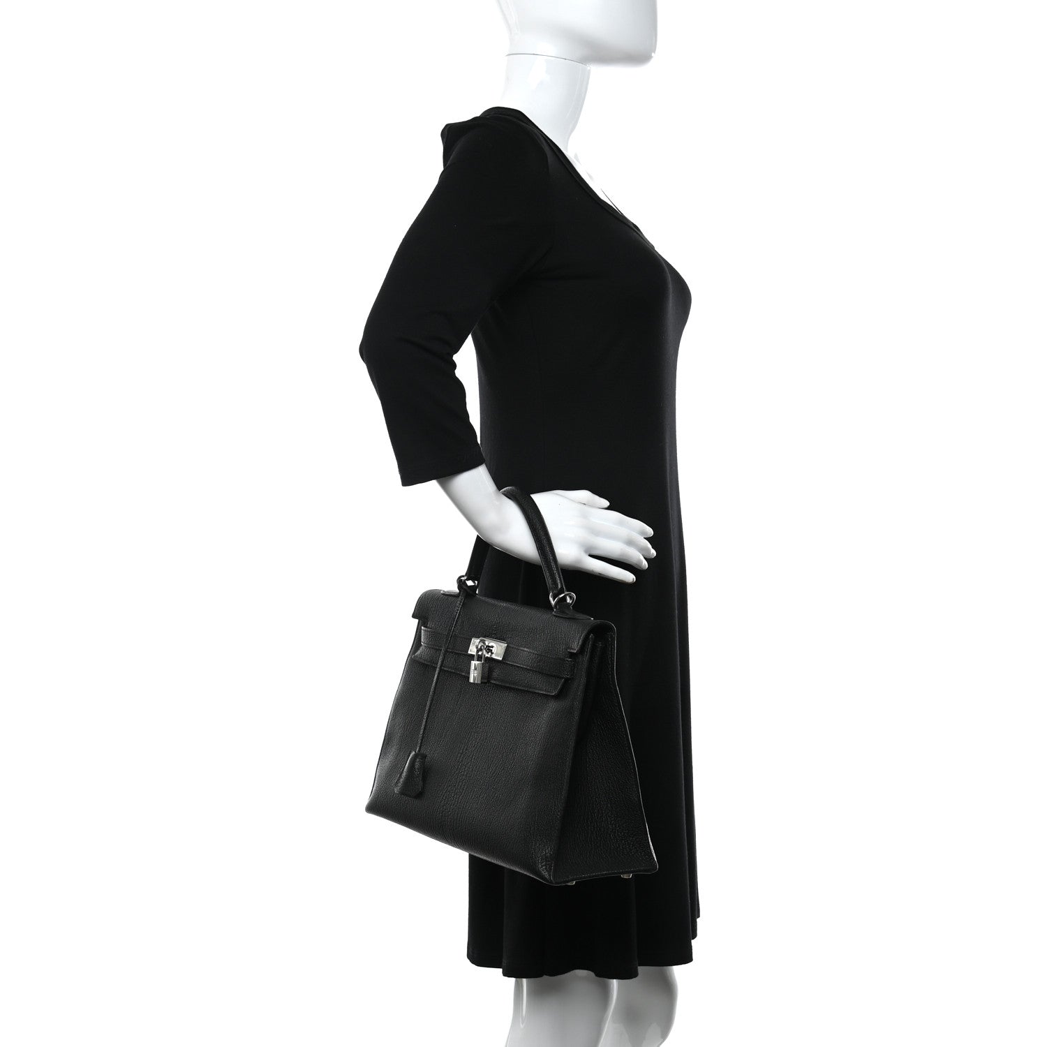 Hermes Chevre De Coromandel Kelly Sellier 32 Black 2 of 9