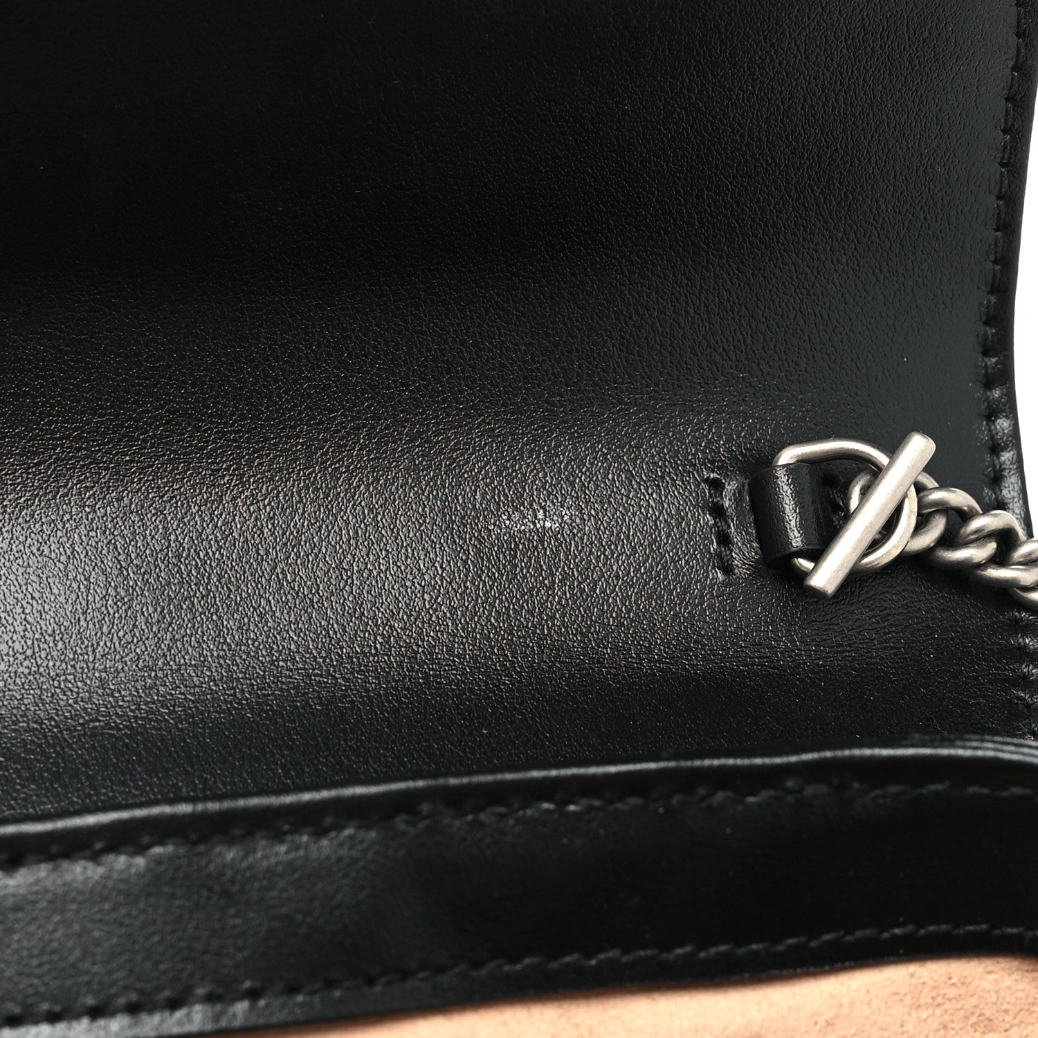 Gucci Calfskin Matelasse Aria Super Mini GG Marmont Shoulder Bag Black 11 of 11