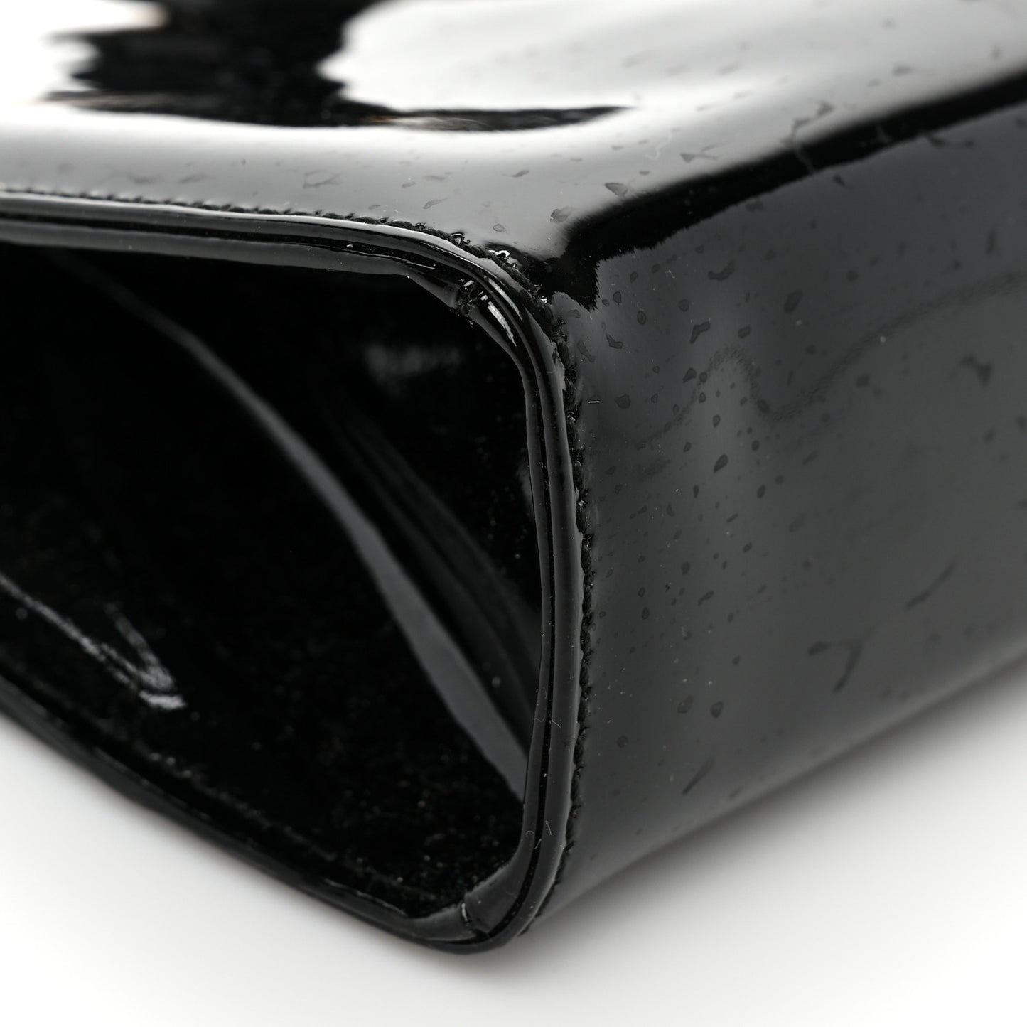 Patent Vara Bow Shoulder Bag Black