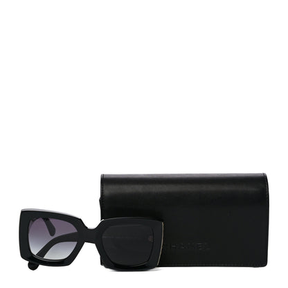 Chanel Acetate Rectangle Sunglasses 5435 Black 7 of 7