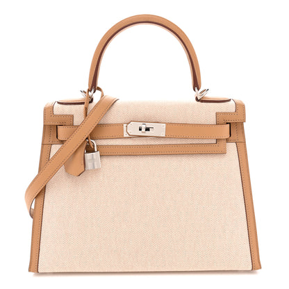 Hermes Toile H Swift Kelly Sellier 28 Ecru Biscuit 1 of 13