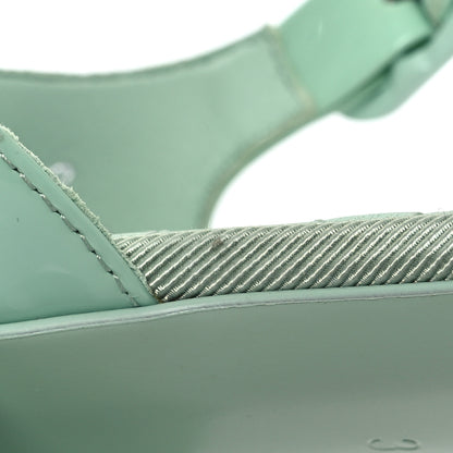 Chanel Patent CC Logo Thong Sandals 38.5 Green 12 of 13