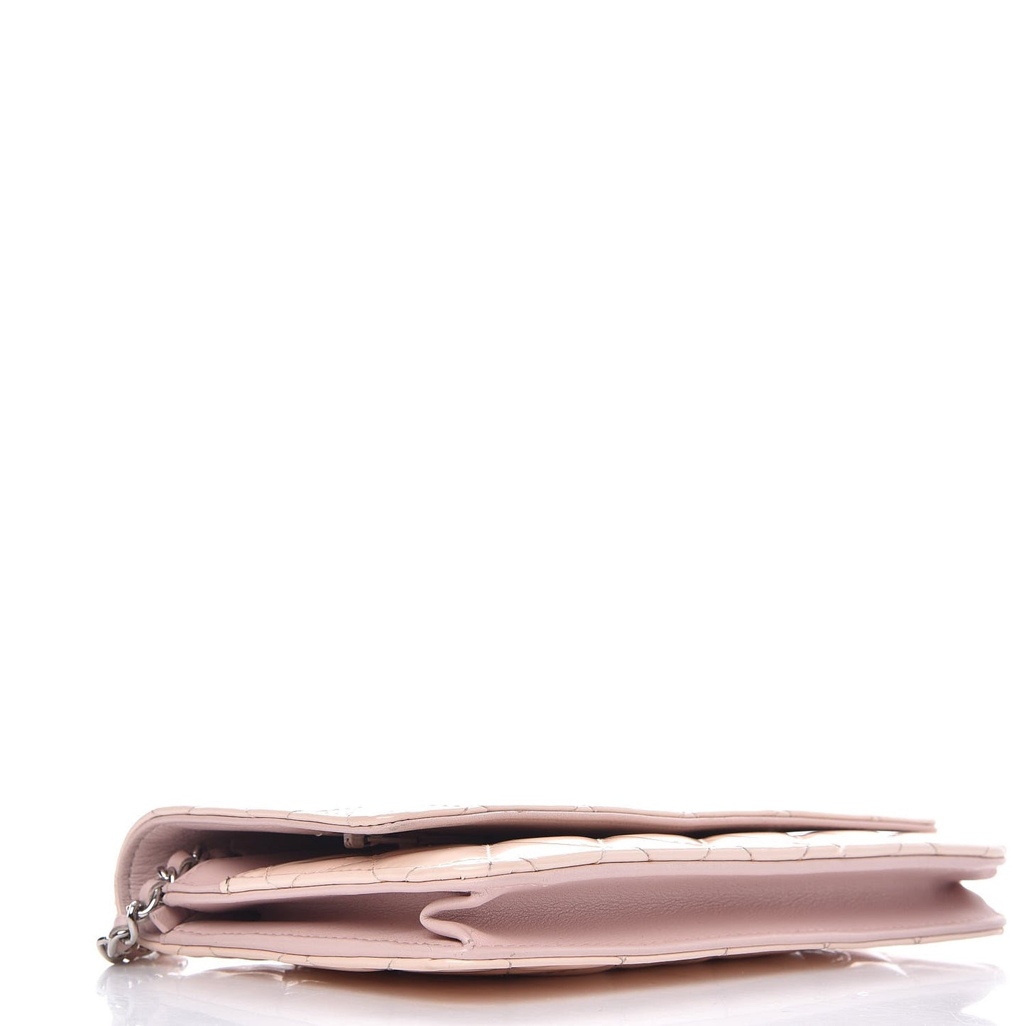 Patent Quilted Wallet On Chain WOC Light Pink
