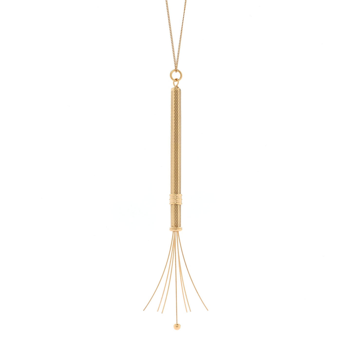 Brass Long Stirrer Pendant Necklace Gold