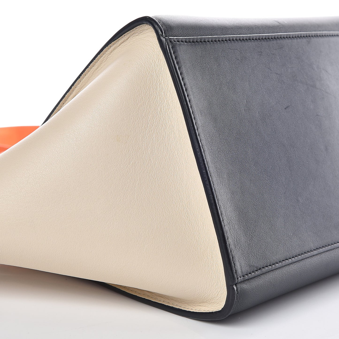 Bullhide Calfskin Small Tri-Color Trapeze Fluo Orange