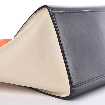 Celine Bullhide Calfskin Small Tri-Color Trapeze Fluo Orange 6 of 12