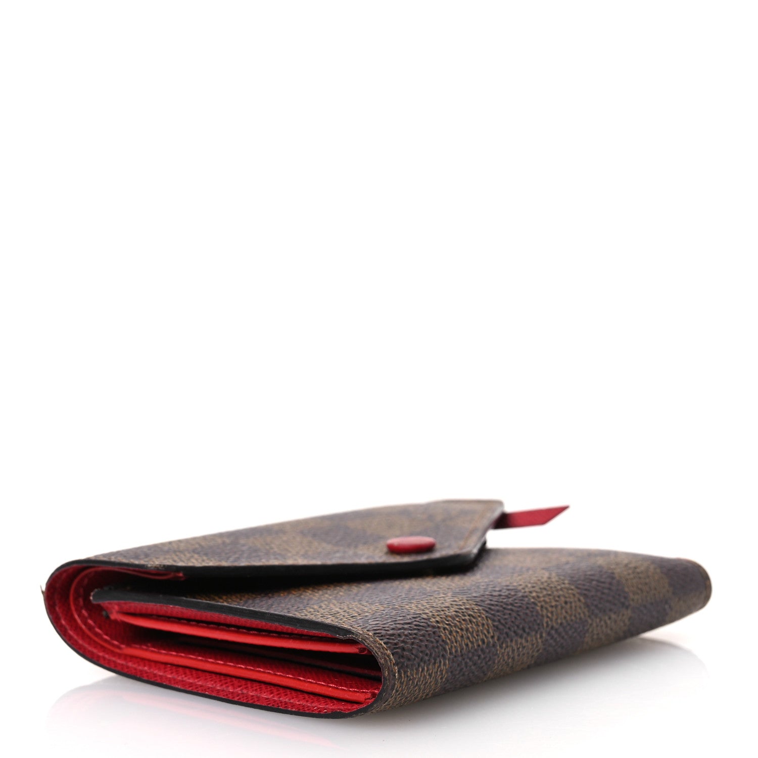 Louis Vuitton Damier Ebene Victorine Wallet Red 4 of 14