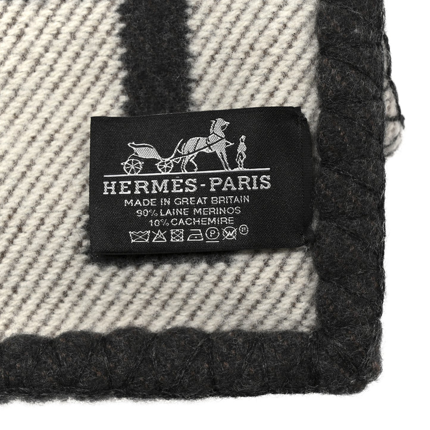 Wool Cashmere Avalon Blanket Ecru Gris Fonce