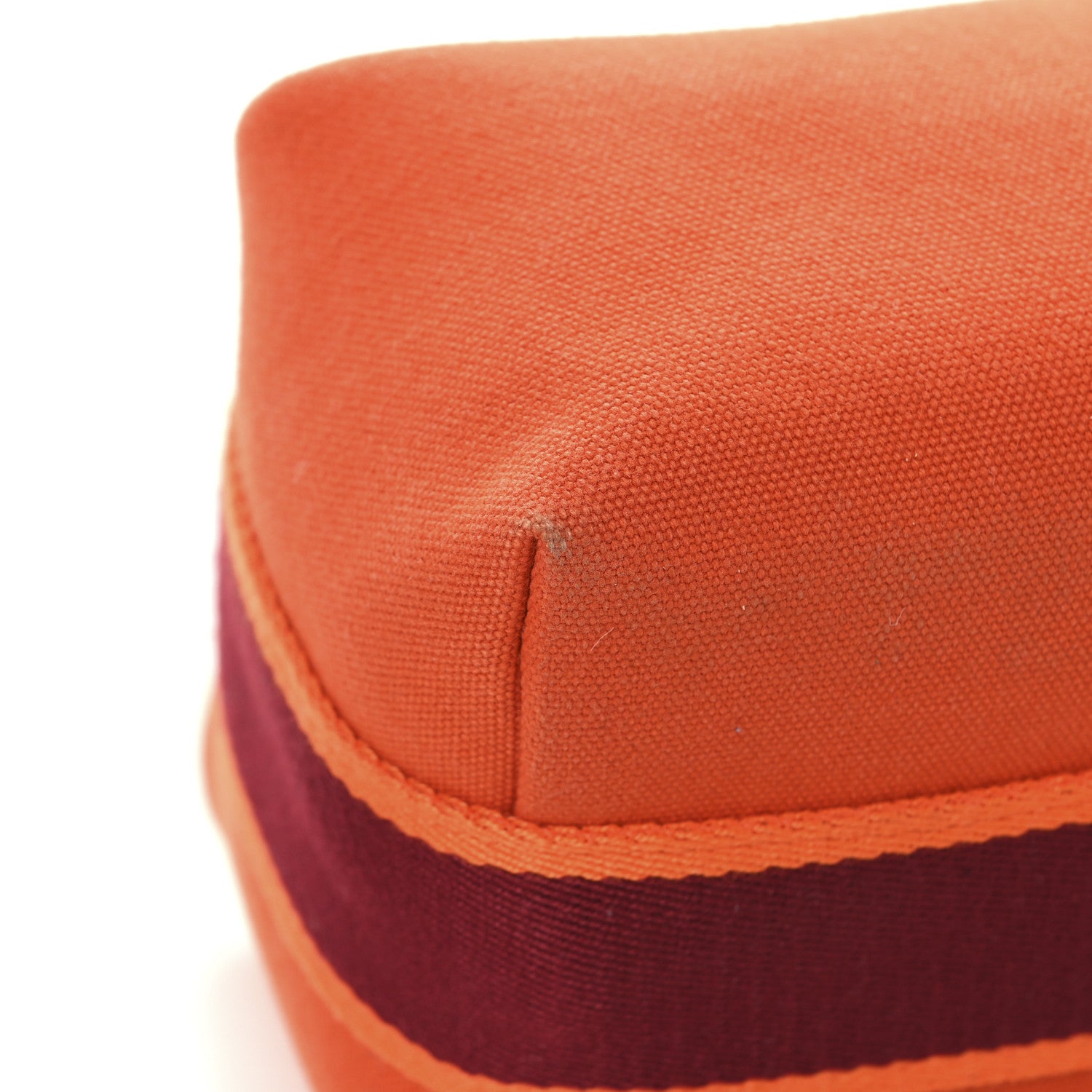 Hermes Canvas Small Bride-A-Brac Pouch Orange Burgundy 9 of 10