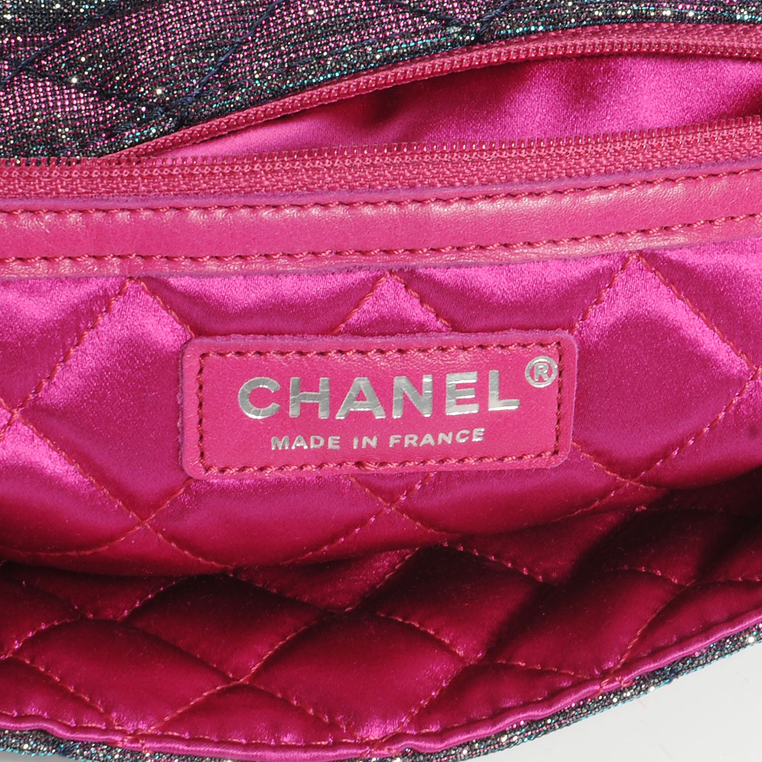 Chanel Iridescent Glitter Fabric Jumbo Single Flap Multicolor 6 of 7
