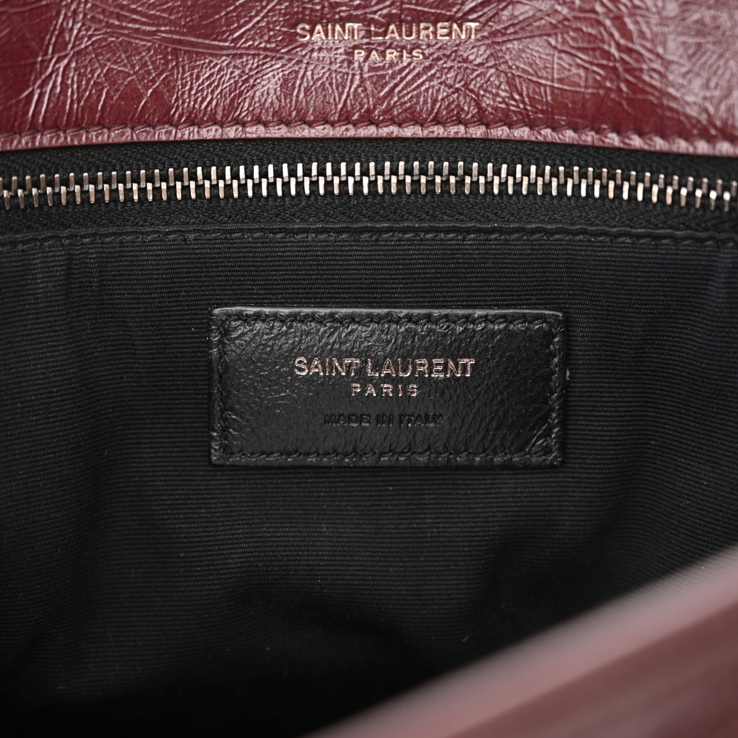 Crinkled Calfskin Matelasse Monogram Medium Niki Chain Satchel Rouge Legion