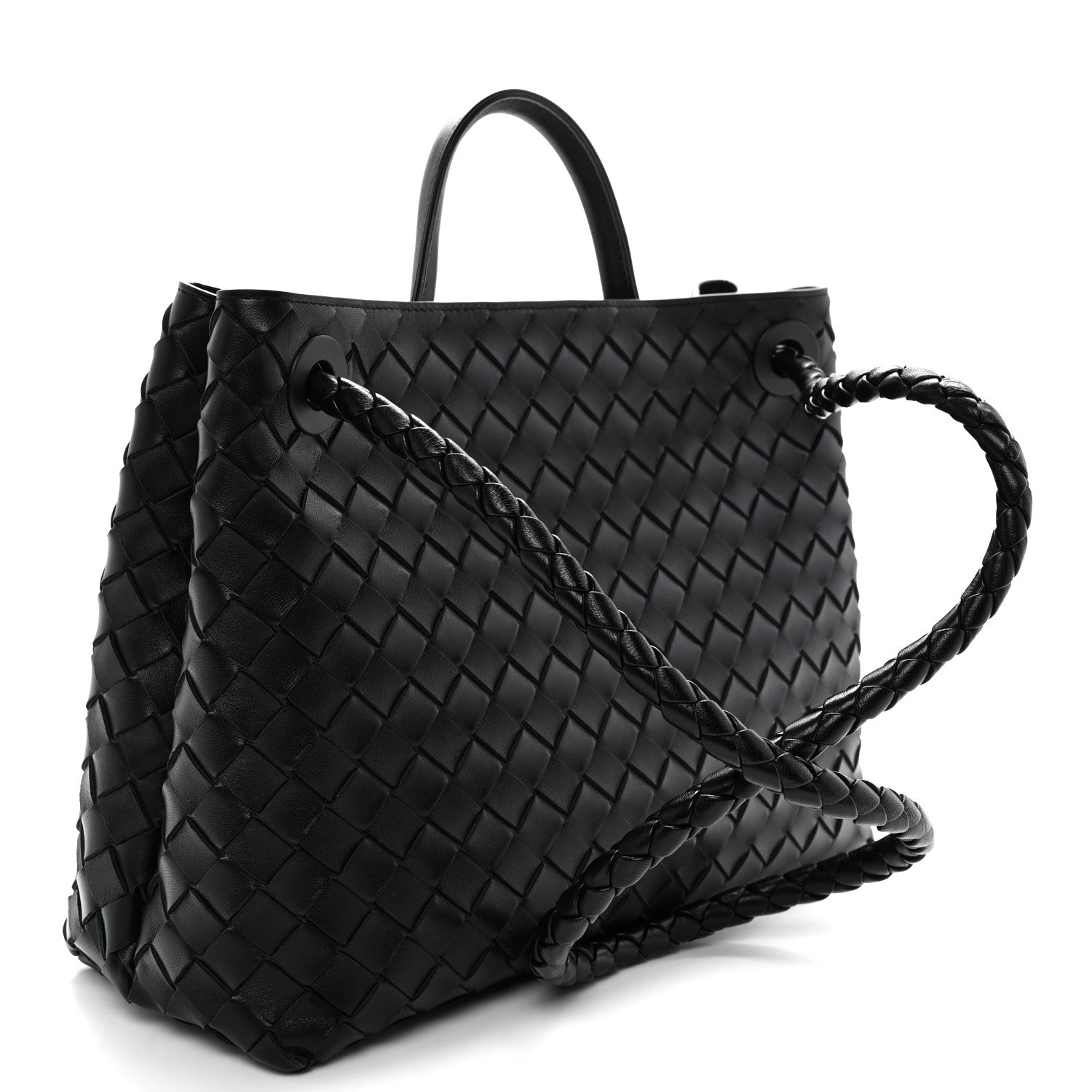 Bottega Veneta Nappa Intrecciato Medium Andiamo Shoulder Bag Black 3 of 9