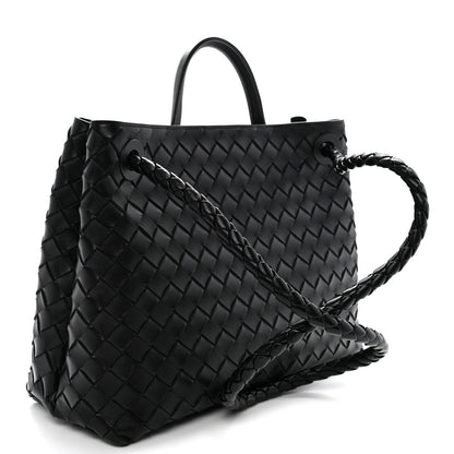 Bottega Veneta Nappa Intrecciato Medium Andiamo Shoulder Bag Black 3 of 9