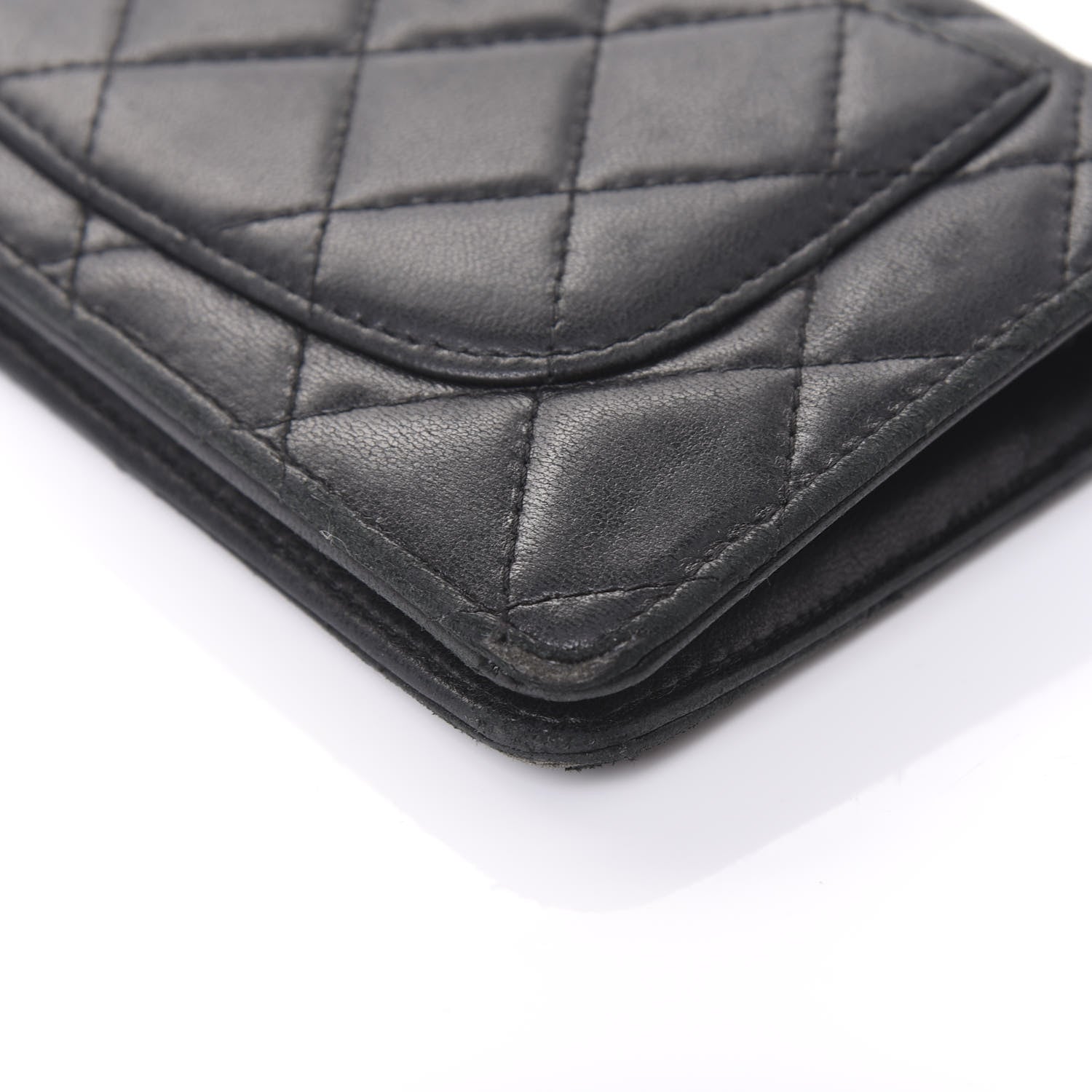 Chanel Lambskin Quilted Yen Wallet Black 8 of 14