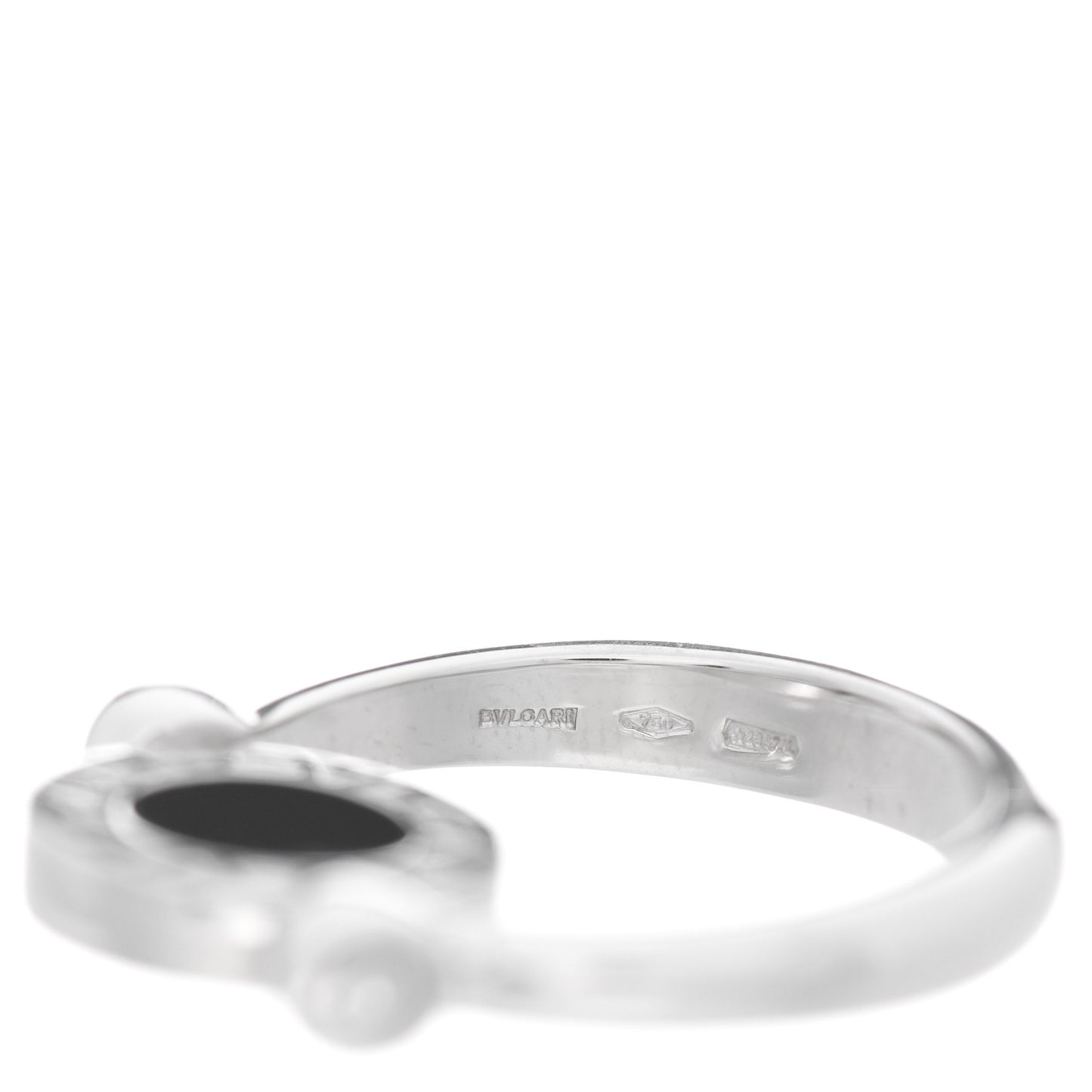 18K White Gold Diamond Black Onyx Bvlgari Bvlgari Flip Ring 52 6