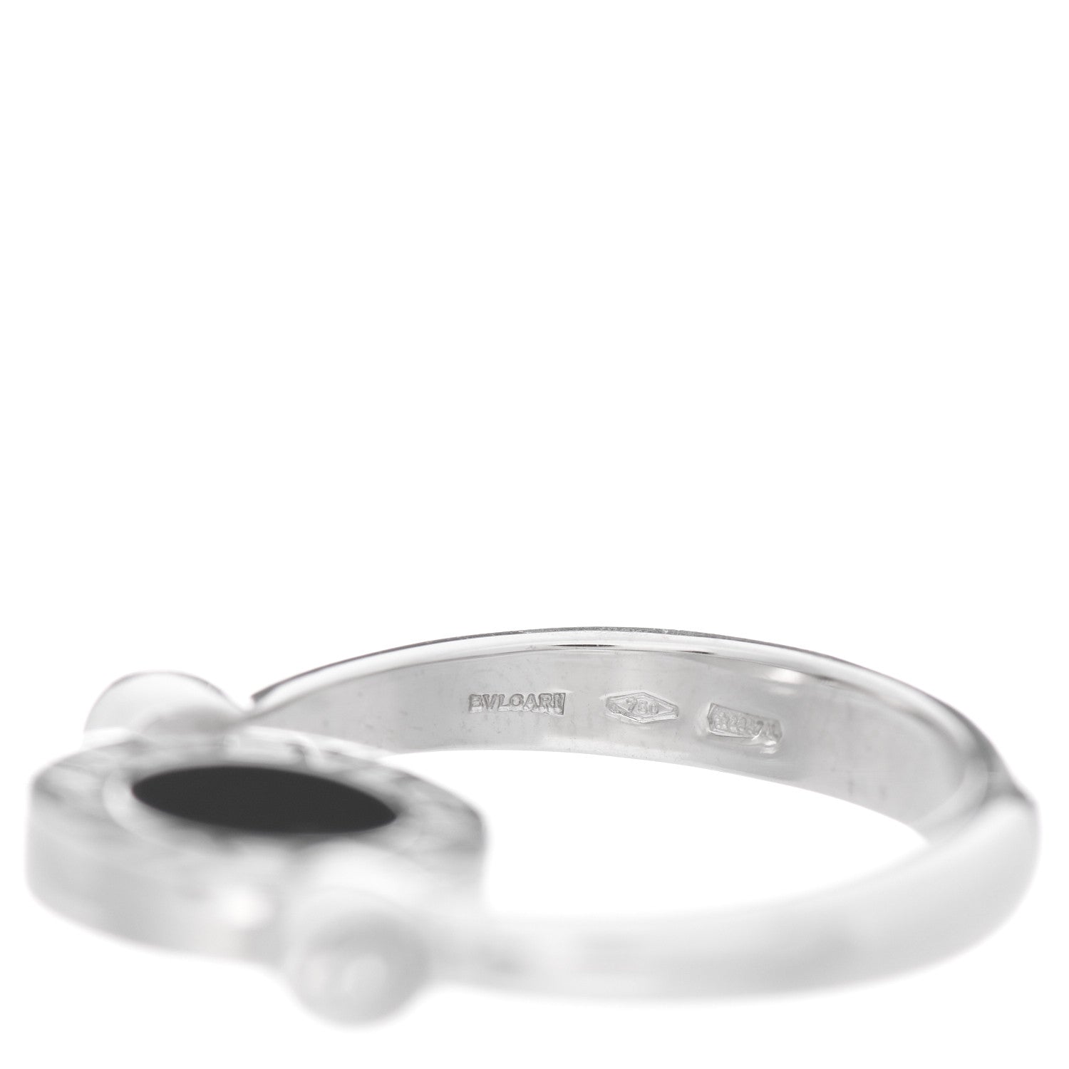 Bulgari 18K White Gold Diamond Black Onyx Bvlgari Bvlgari Flip Ring 52 6 4 of 8