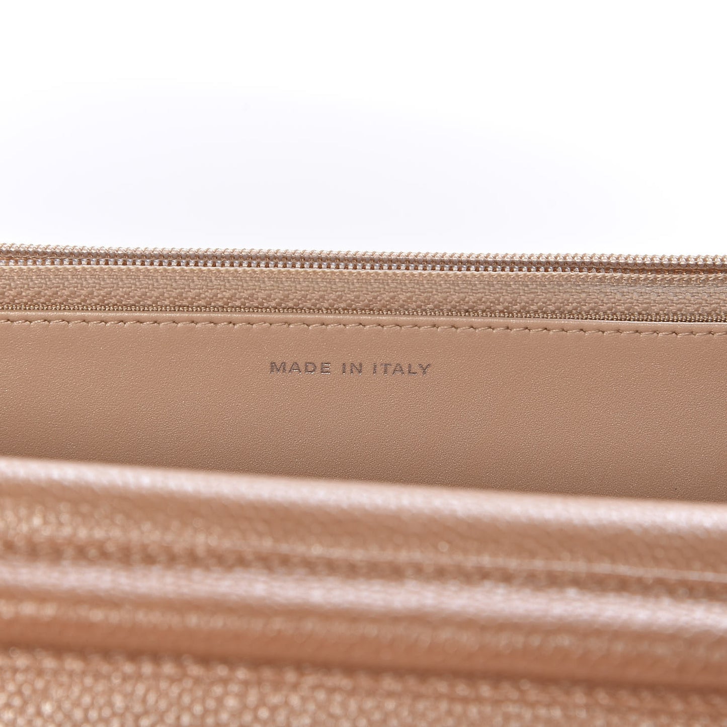 Pearly Caviar Quilted Wallet On Chain WOC Dark Beige