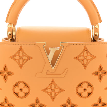 Louis Vuitton Calfskin LV Broderie Anglaise Mini Capucines Saffron 7 of 9