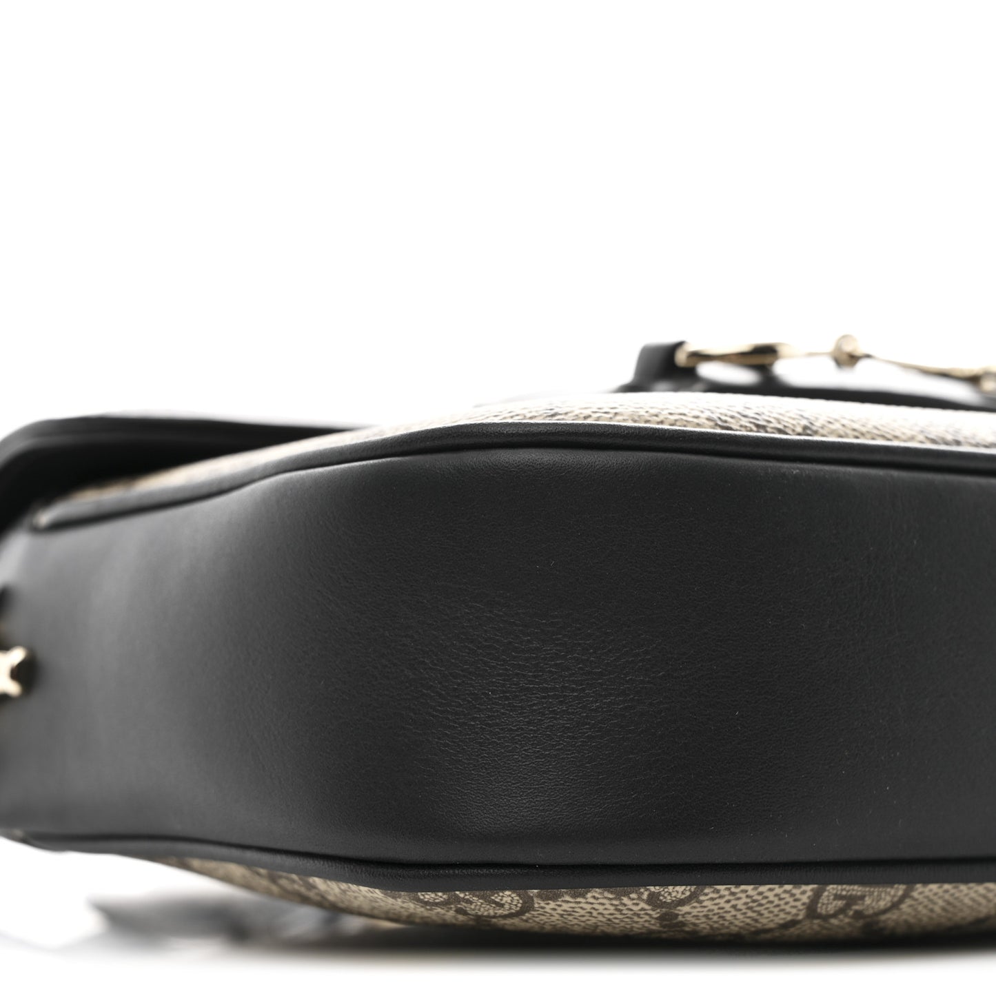 GG Supreme Monogram Horsebit 1955 Soft Small Shoulder Bag Beige Black