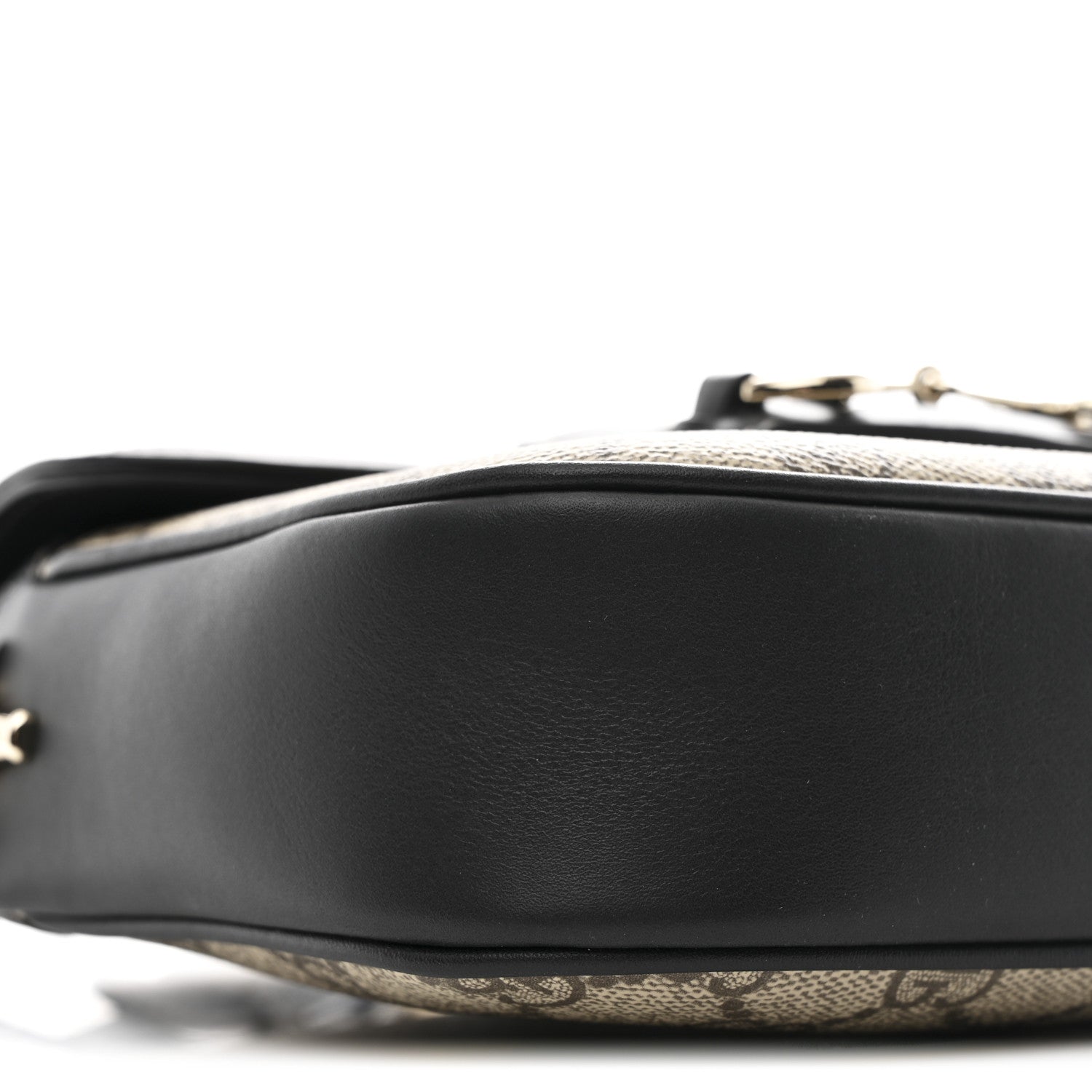 Gucci GG Supreme Monogram Horsebit 1955 Soft Small Shoulder Bag Beige Black 9 of 10