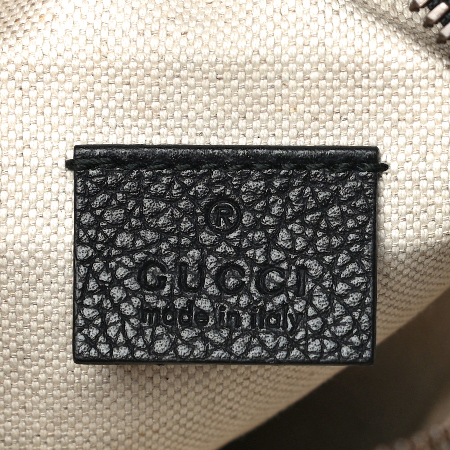 Gucci Grained Calfskin Mini Logo Messenger Bag Black 6 of 13