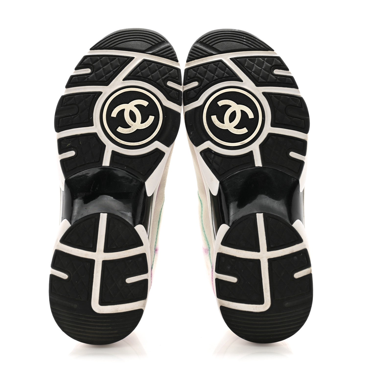 Chanel Wool Suede Calfskin CC Sneakers 40 Multicolor 5 of 12