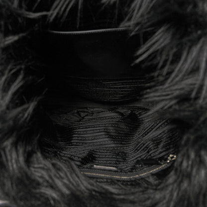 Prada Faux Fur Tote Black 5 of 9