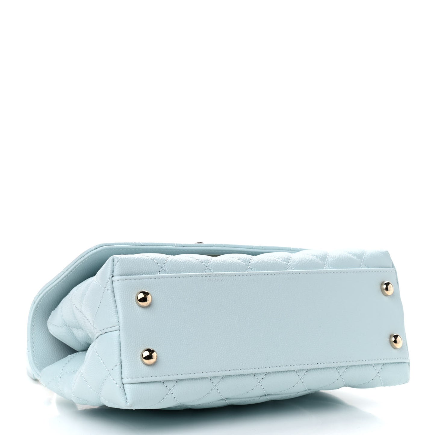 Caviar Quilted Mini Coco Handle Flap Light Blue