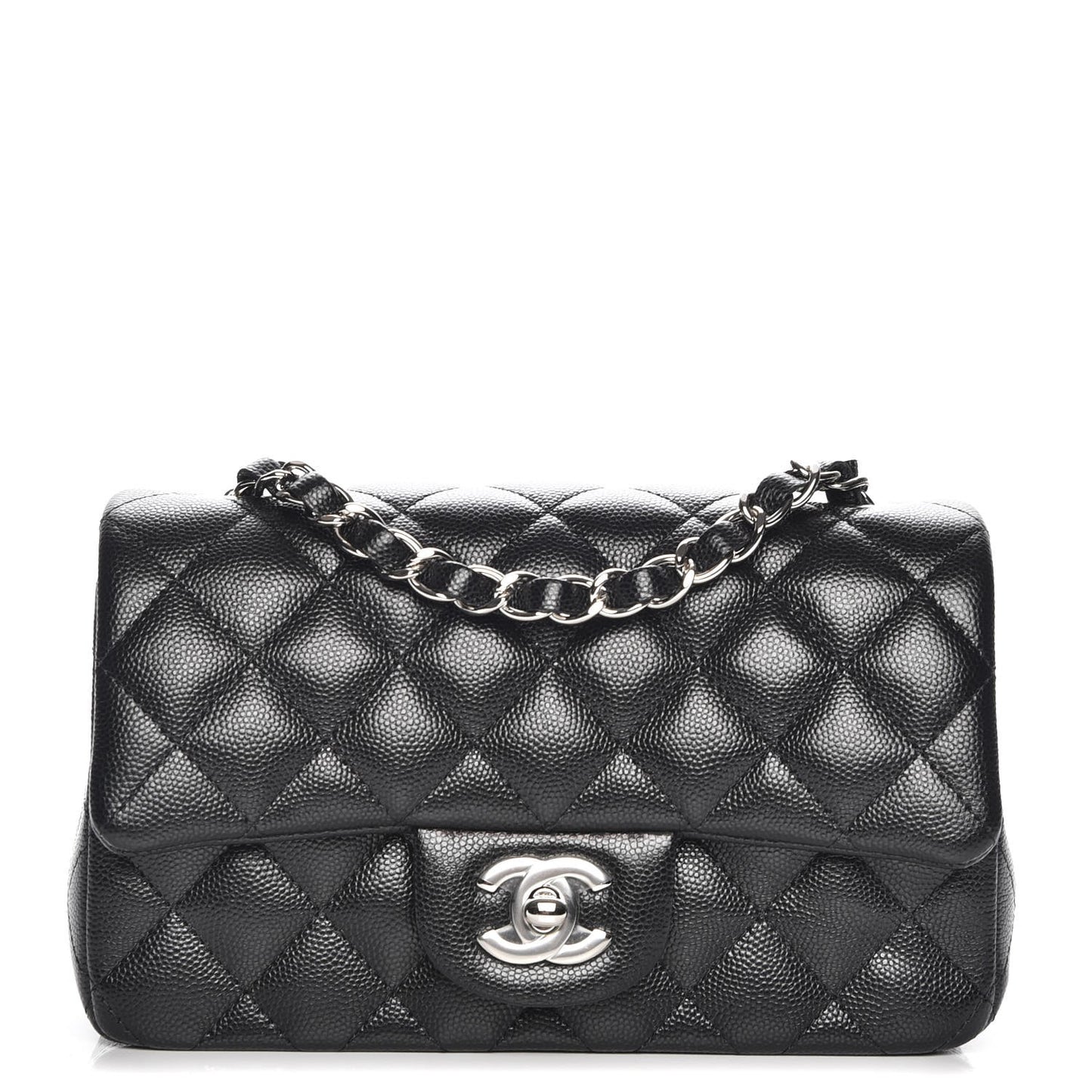 Caviar Quilted Mini Rectangular Flap Black
