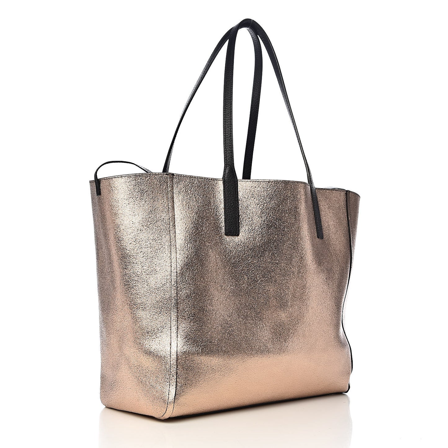 Grained Calfskin Large Reversible Wandel Tote Black