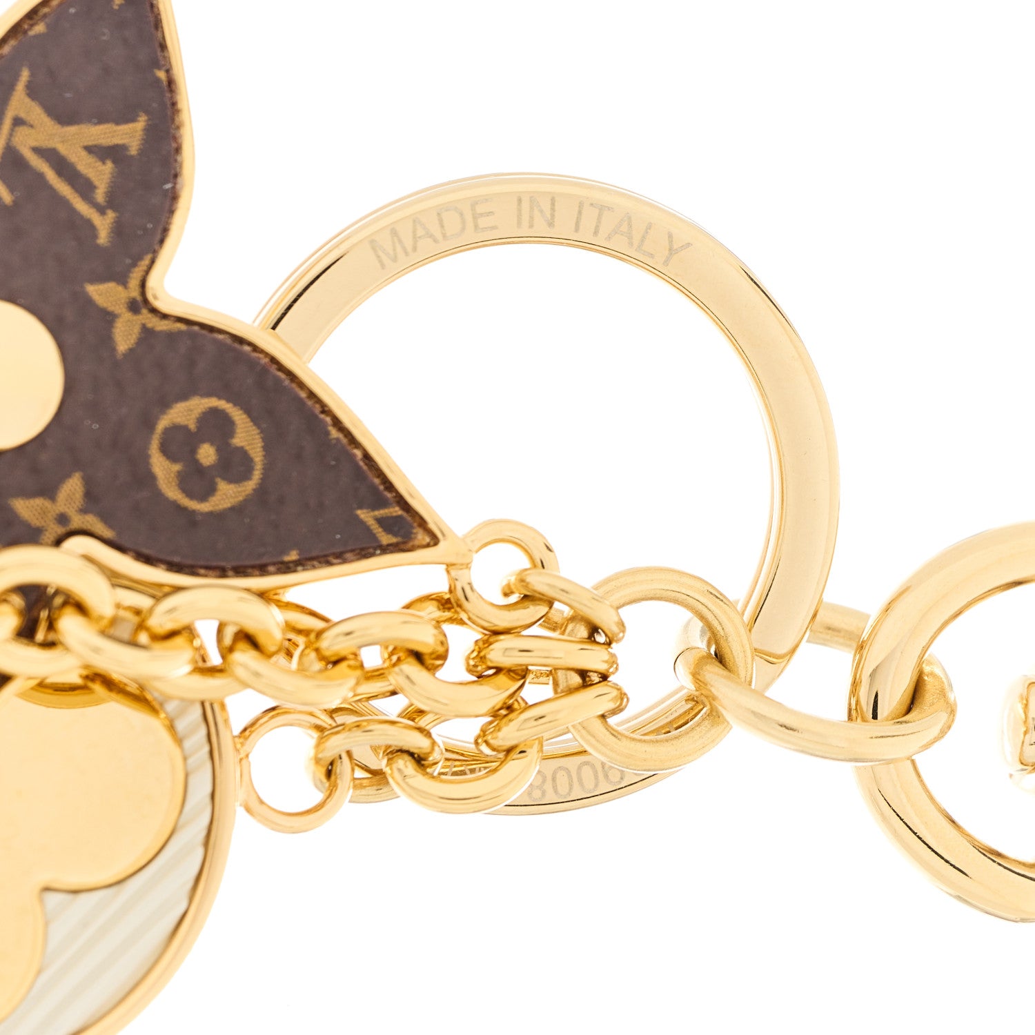 Louis Vuitton Metal Monogram Epi Spring Street Bag Charm Key Holder Gold 5 of 7
