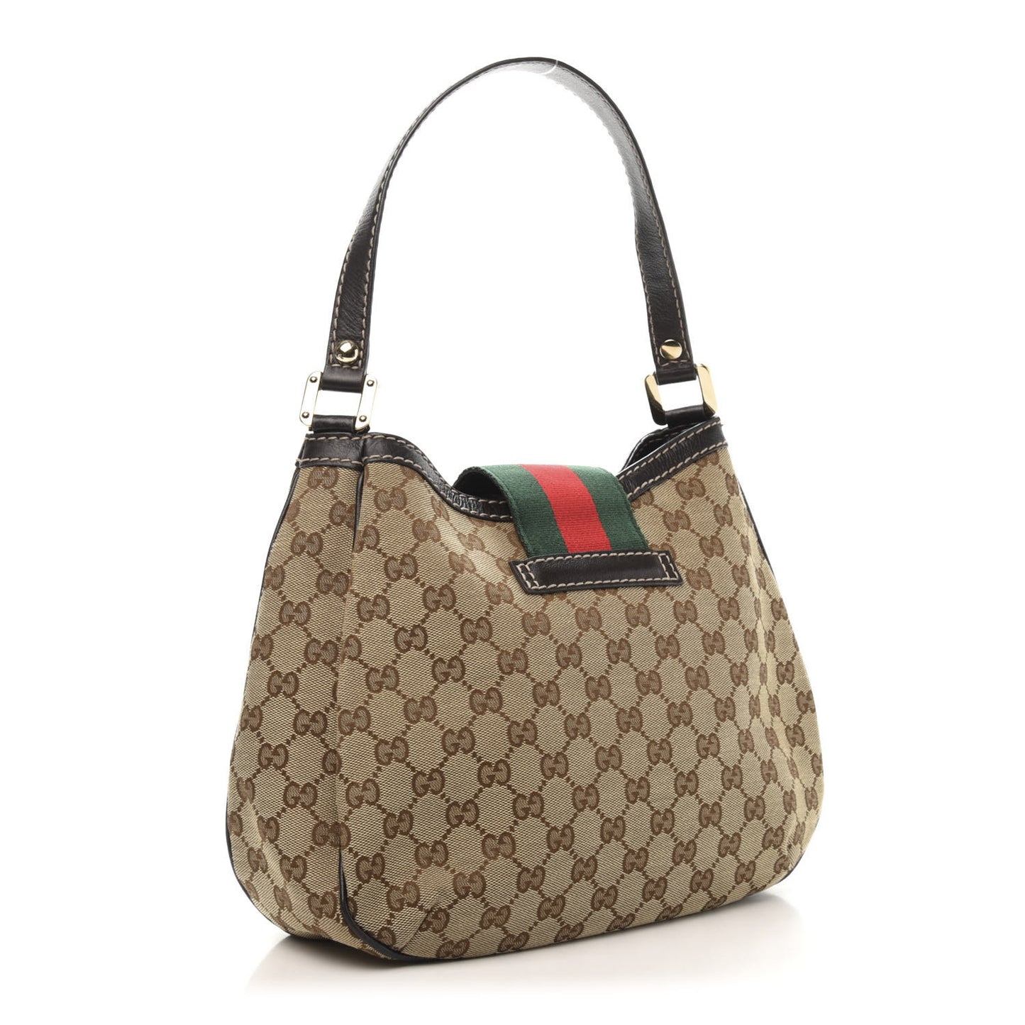 Monogram Medium New Ladies Web Hobo Dark Brown