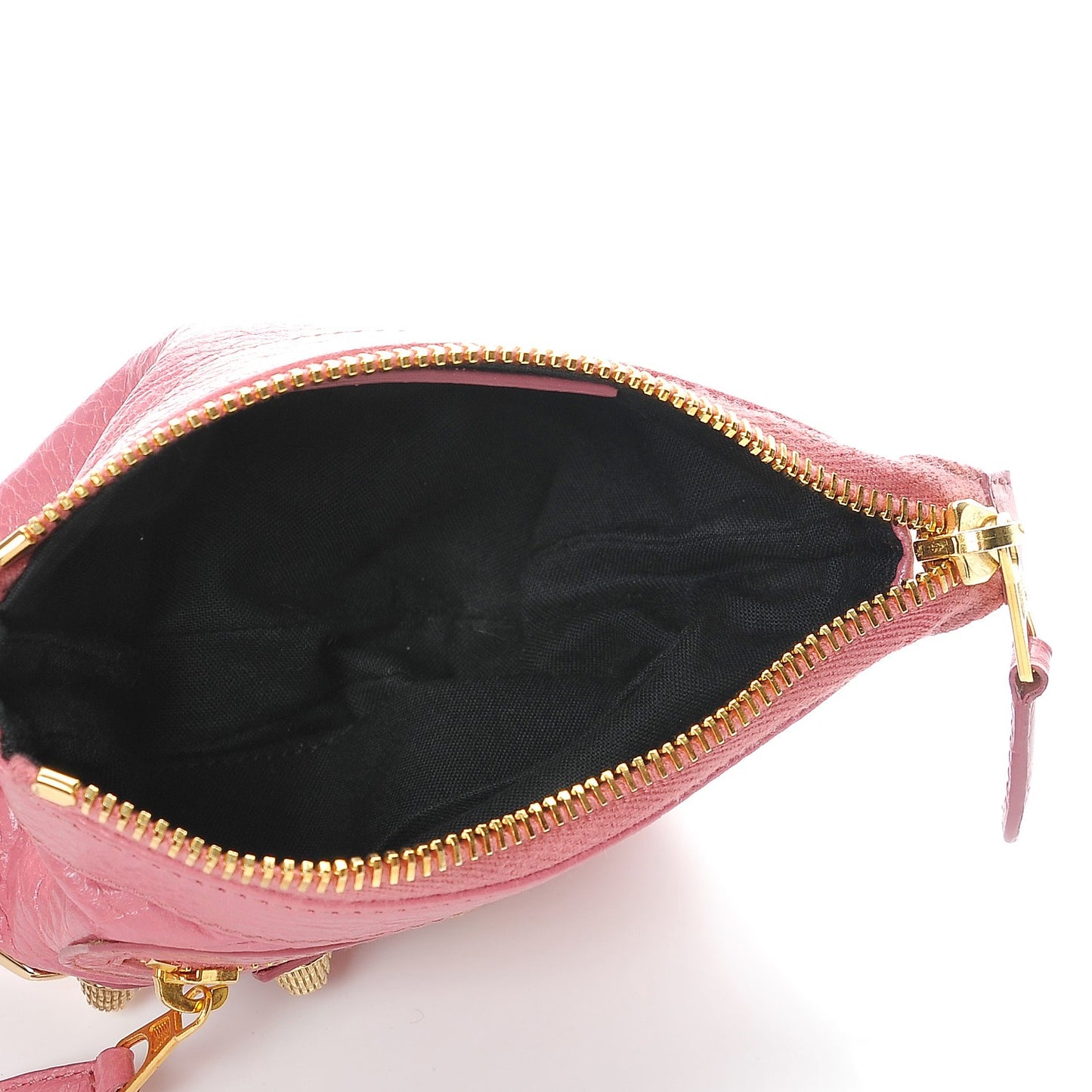 Agneau Giant 12 Gold Hardware Cosmetic Pouch Rose Hortensia