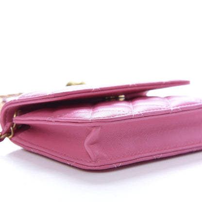 Chanel Lambskin Quilted Pearl Crush Clutch With Chain Pink 8 of 10
