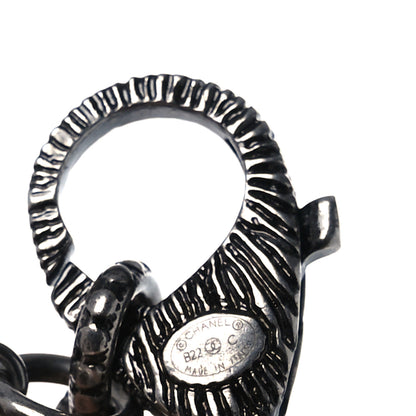 Chanel Pearl Crystal CC Camellia Bracelet Ruthenium Black 5 of 6