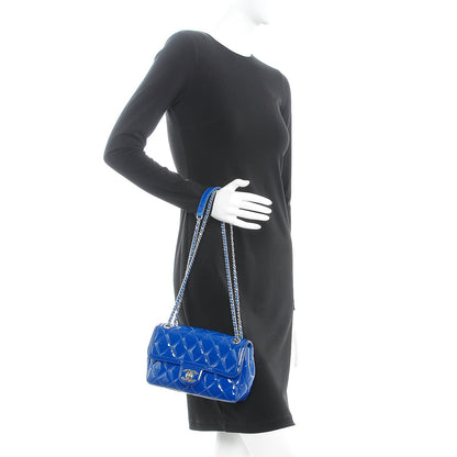 Chanel Patent Quilted Small Coco Shine Flap Blue 3 of 21