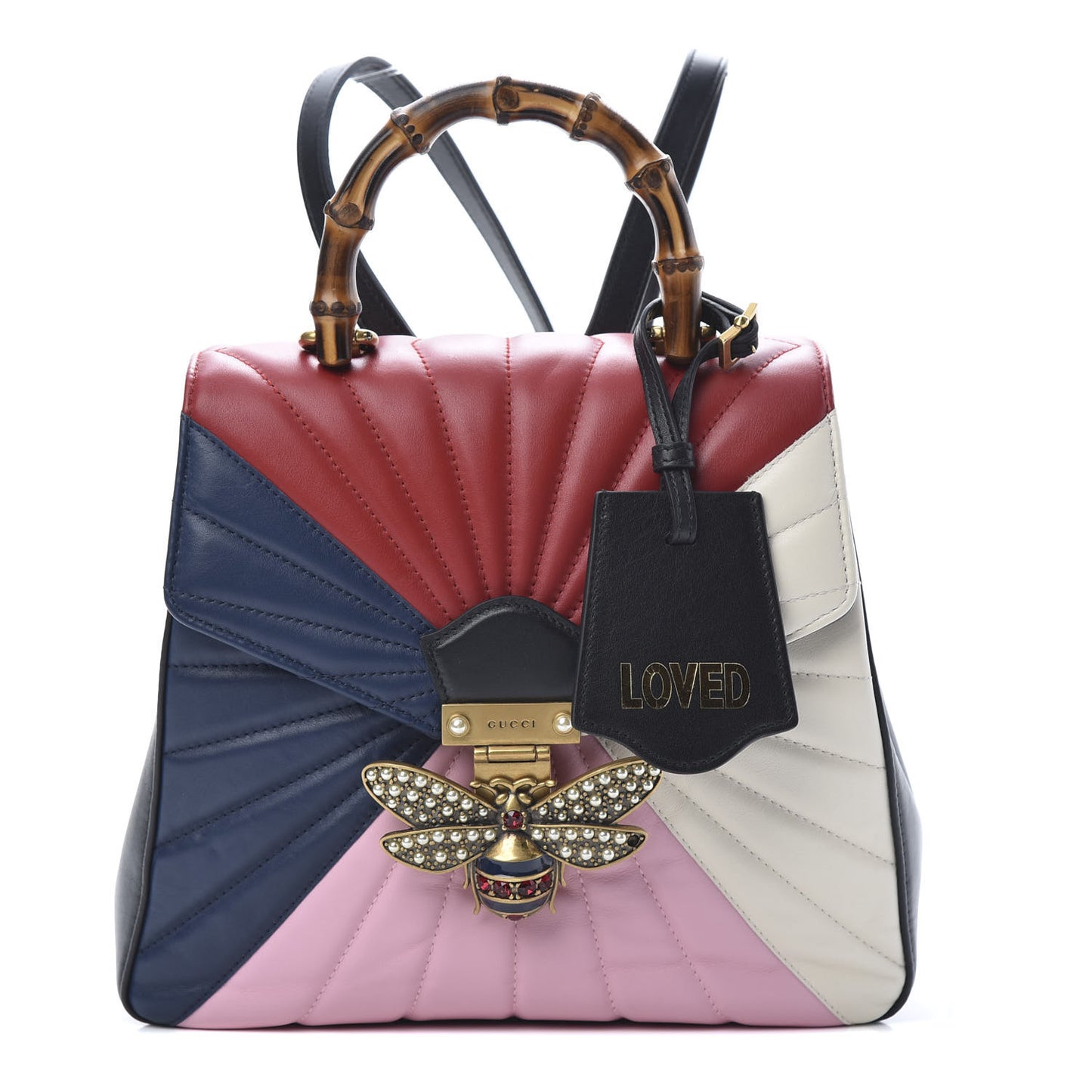 Calfskin Bamboo Trapuntata Queen Margaret Backpack Blue Agata Hibiscus Red Mystic White Sugar Pink