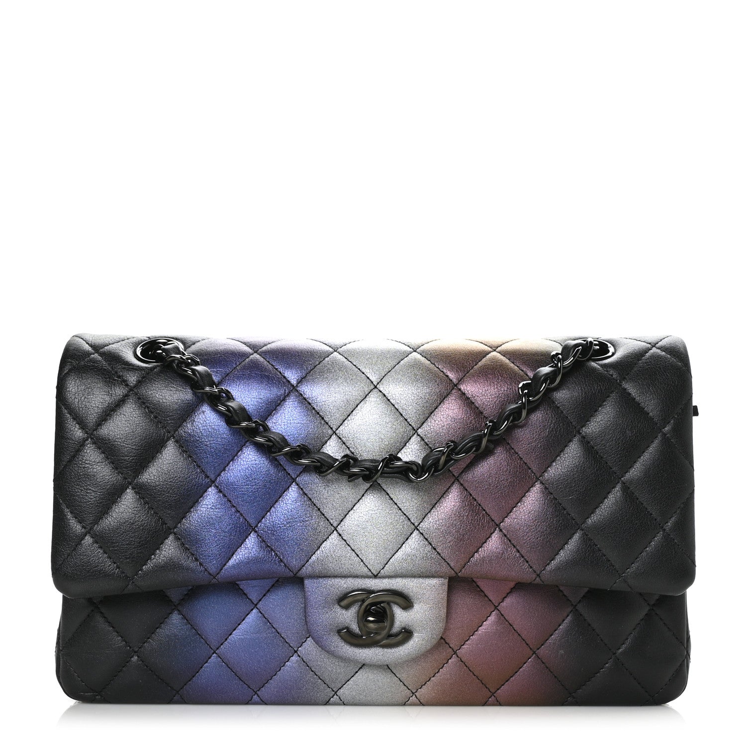 Chanel Calfskin Quilted Ombre Medium Double Flap Black 1 of 9