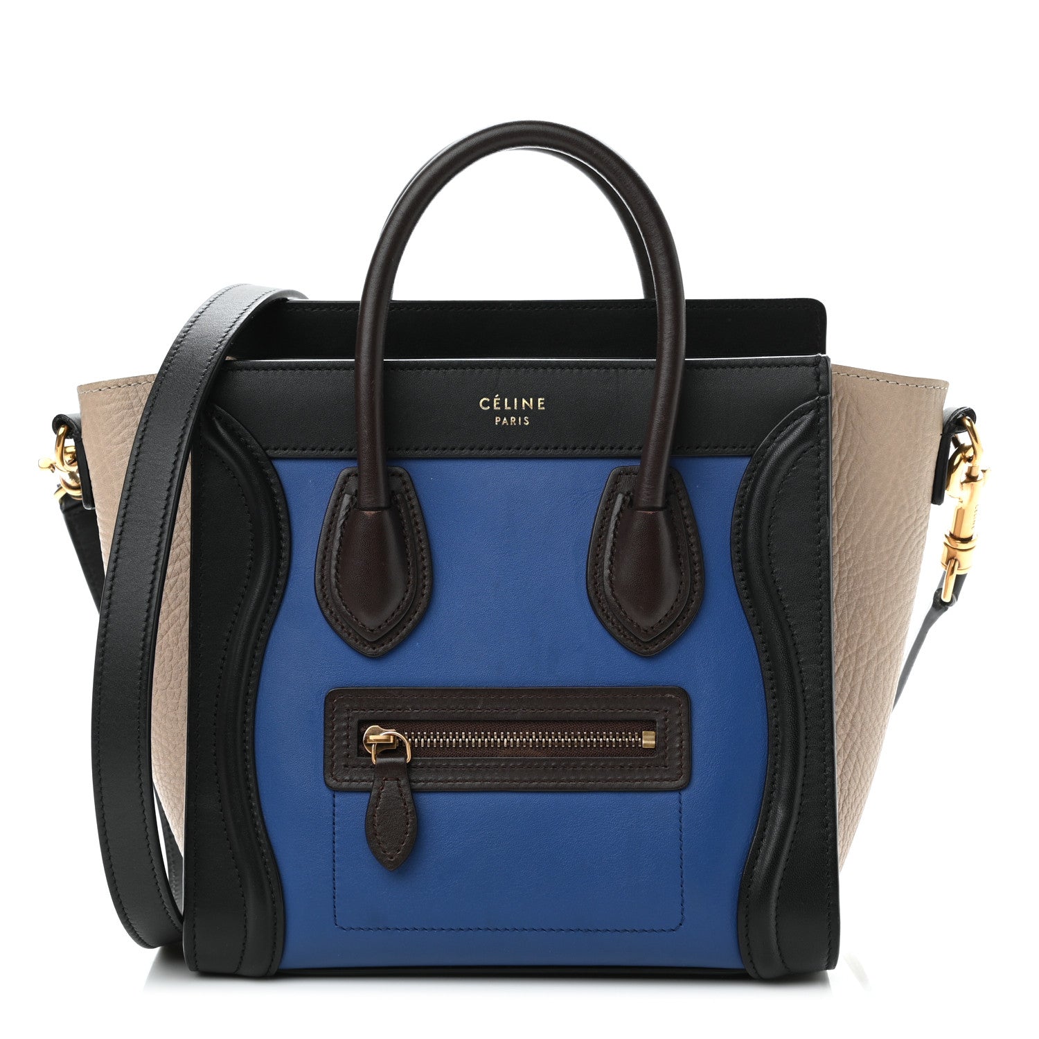 Celine Smooth Calfskin Bullhide Nano Tri-Color Luggage Indigo 1 of 10