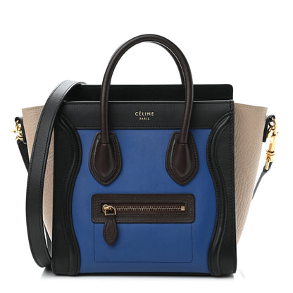 Celine Smooth Calfskin Bullhide Nano Tri-Color Luggage Indigo 1 of 10
