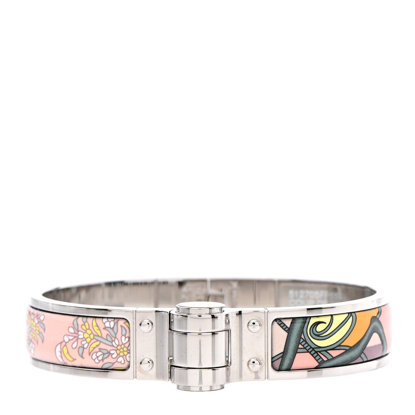 Enamel Printed Narrow Coup De Fouet Au Bloc Hinged Bracelet S Candeur