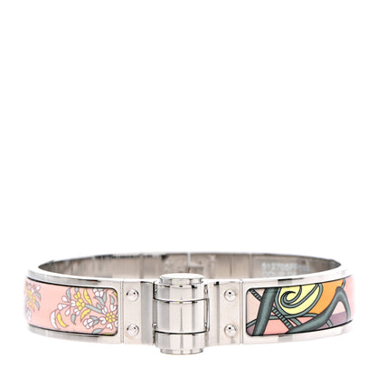 Hermes Enamel Printed Narrow Coup De Fouet Au Bloc Hinged Bracelet S Candeur 1 of 6