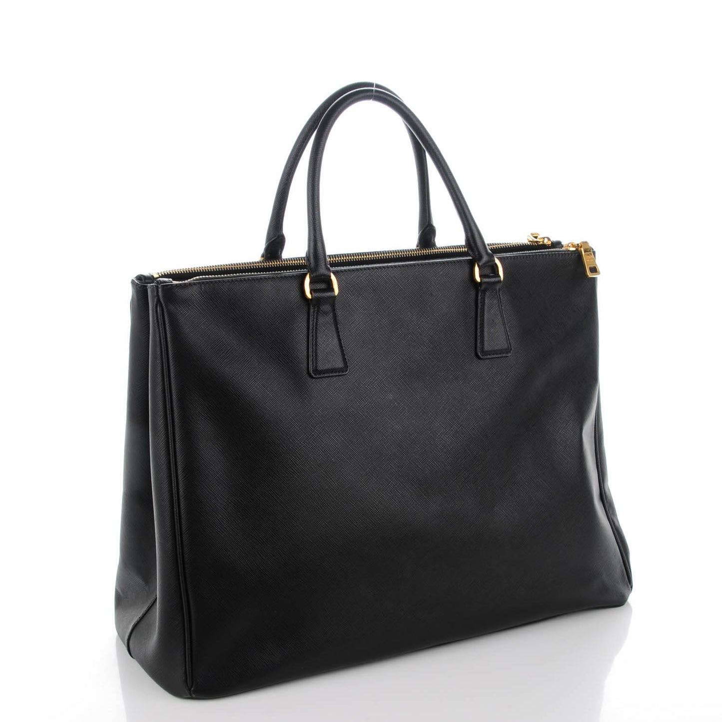 Saffiano Lux Extra Large Galleria Double Zip Tote Black