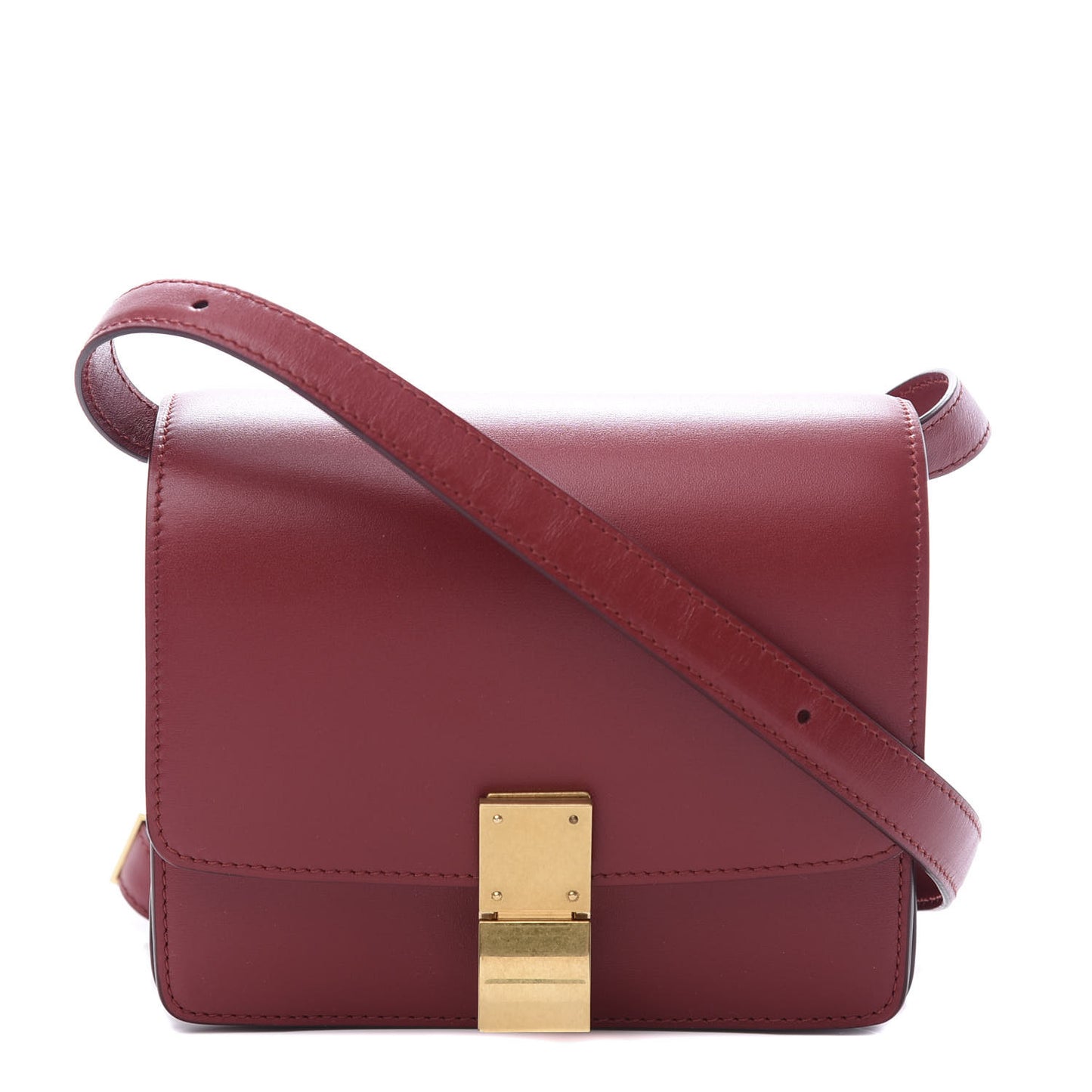 Smooth Calfskin Small Classic Box Flap Bag Red
