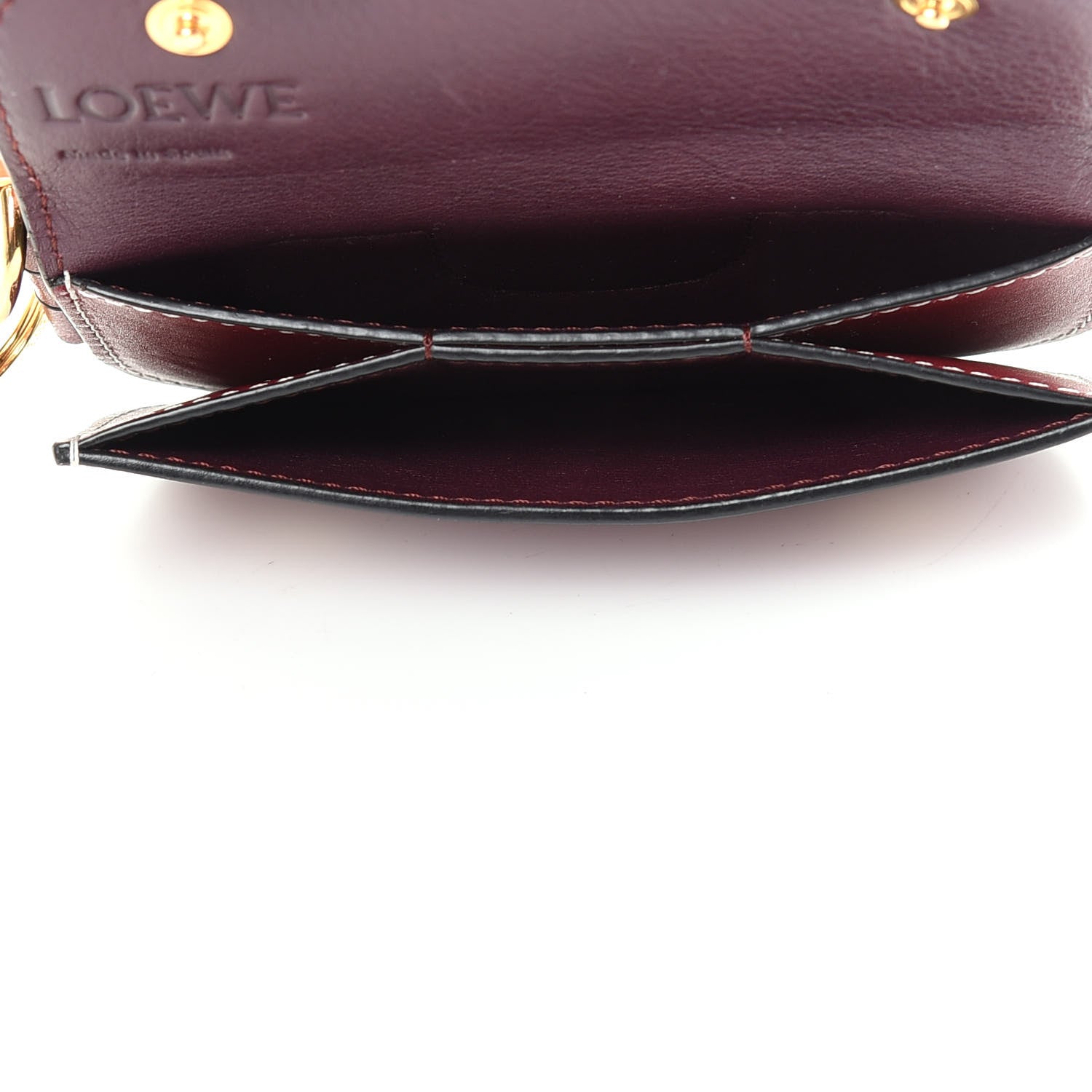Loewe Smooth Calfskin Mini Gate Wallet Wine 5 of 6