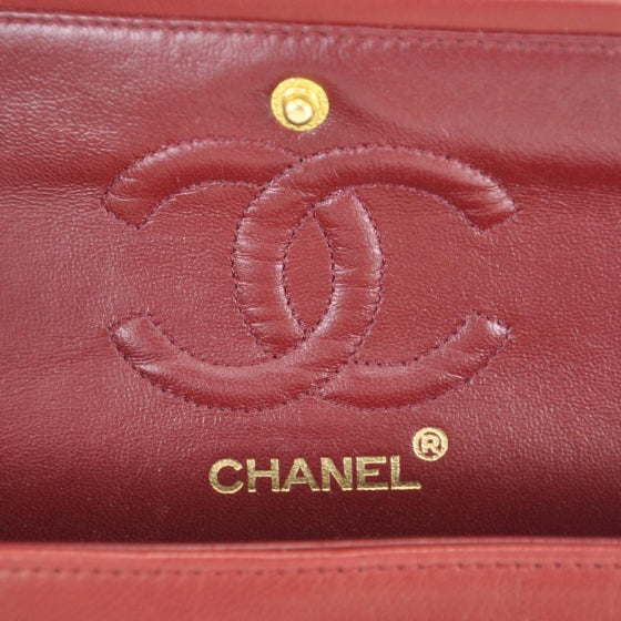 Lambskin Quilted Small Double Flap Red