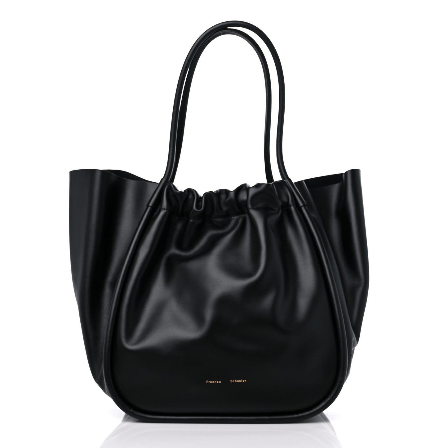 Calfskin XL Ruched Tote Black