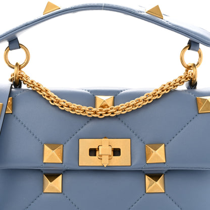 Valentino Garavani Nappa Medium Roman Stud Shoulder Bag Niagara 7 of 9