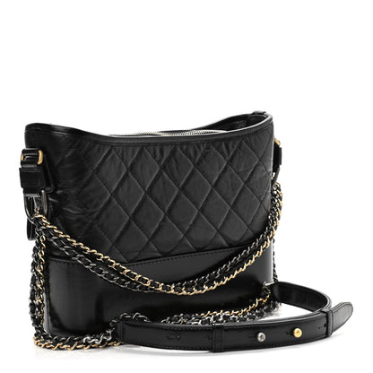 Chanel Aged Calfskin Quilted New Medium Gabrielle Hobo Black 3 of 9