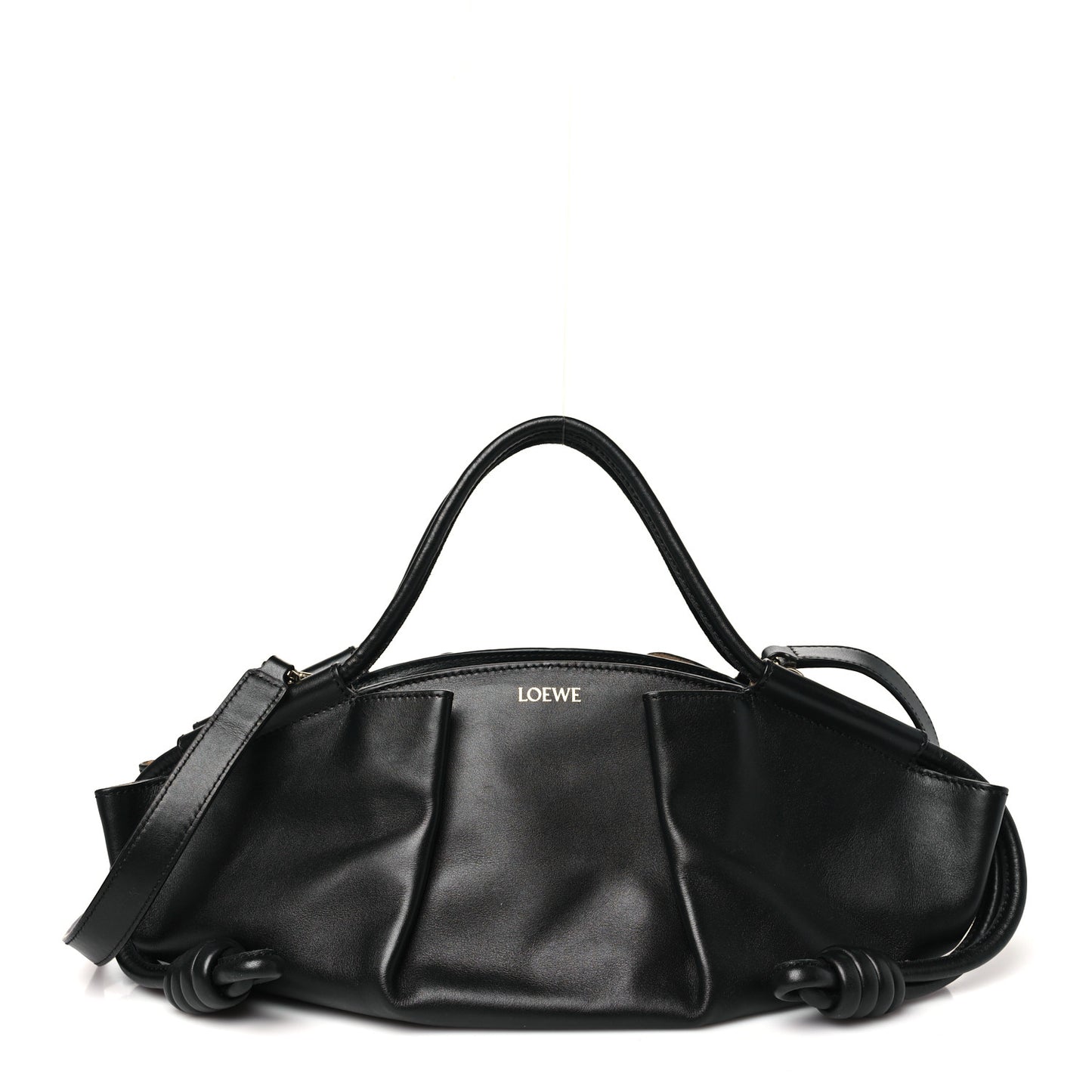 Shiny Nappa Calfskin Small Paseo Bag Black